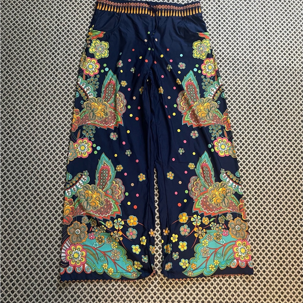 Colorful Floral Wide-Leg Pants Utopia Nanette Lepore Swim